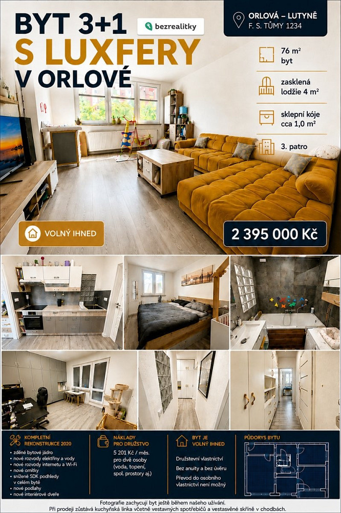 Prodej bytu 3+1 76 m²