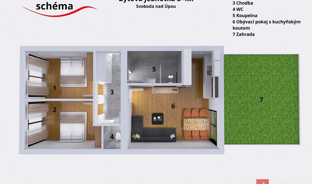 Prodej bytu 3+kk 72 m², Svoboda nad Úpou – náhled fotky 4