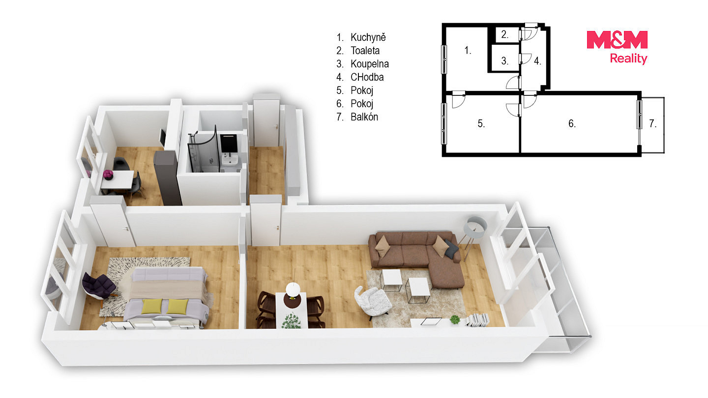 Prodej bytu 2+1 58 m² – fotografie 4