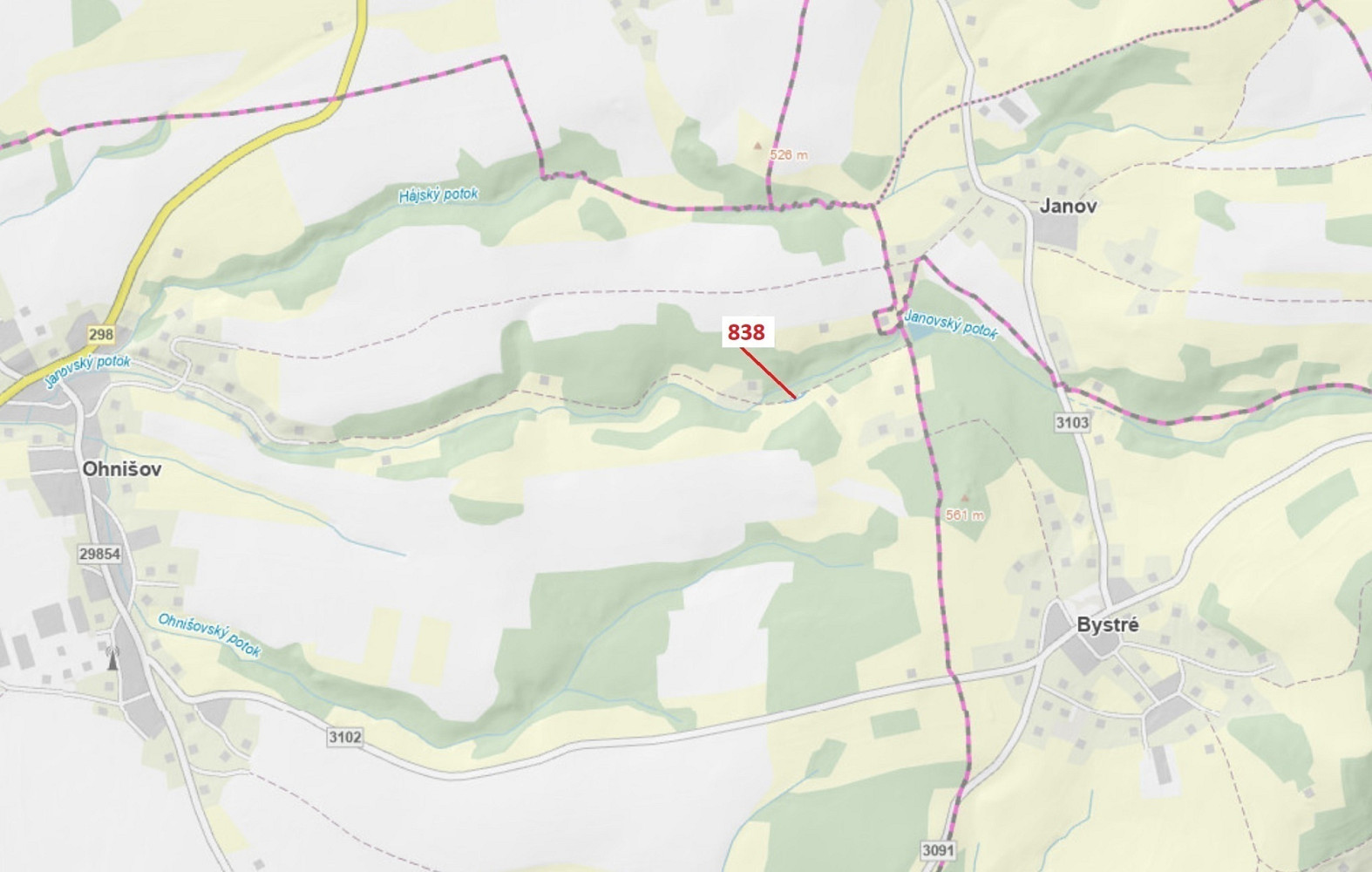 Dražba lesa 72 m²