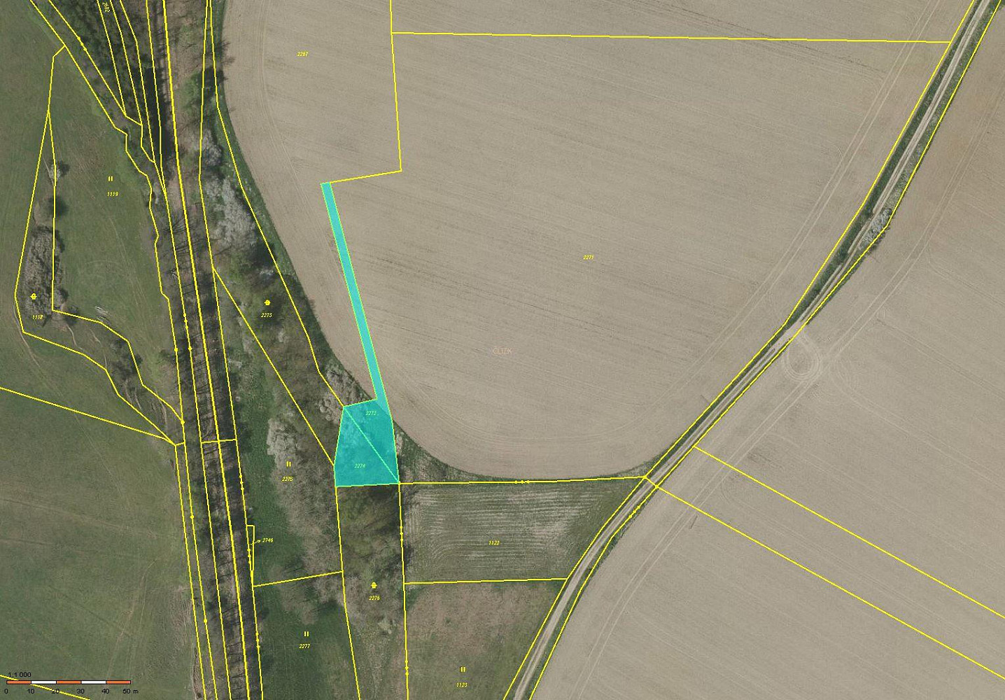 Prodej pole 1 067 m²