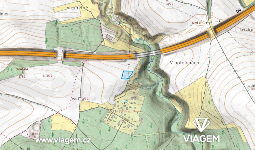 Prodej pole 709 m², Jesenice – náhled fotky 3
