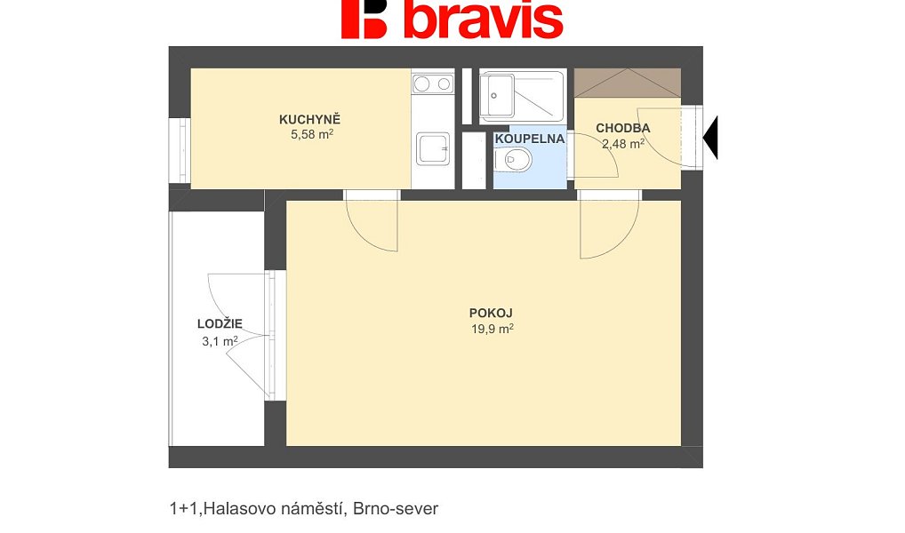 Prodej bytu 1+1 34 m², Brno – náhled fotky 5