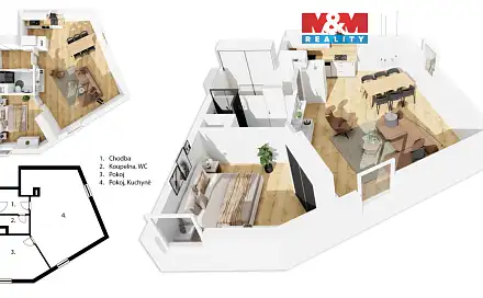 Prodej bytu 2+kk 66 m²