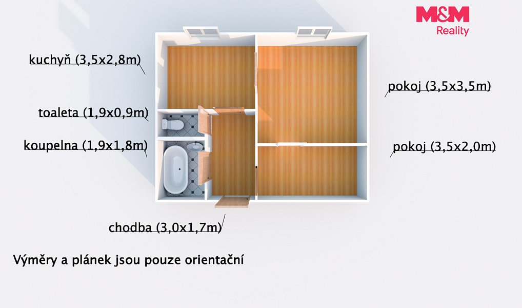 Pronájem bytu 1+1 42 m², Horšovský Týn – náhled fotky 2