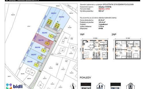 Prodej stavebního pozemku 933 m², Záryby, okres Praha-východ
