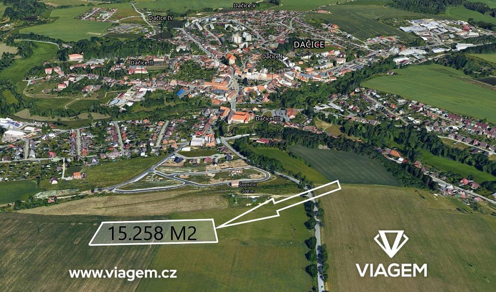 Prodej pole 2 543 m², Dačice – náhled fotky 2
