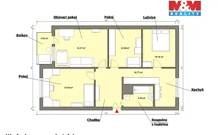 Prodej bytu 3+1 76 m²