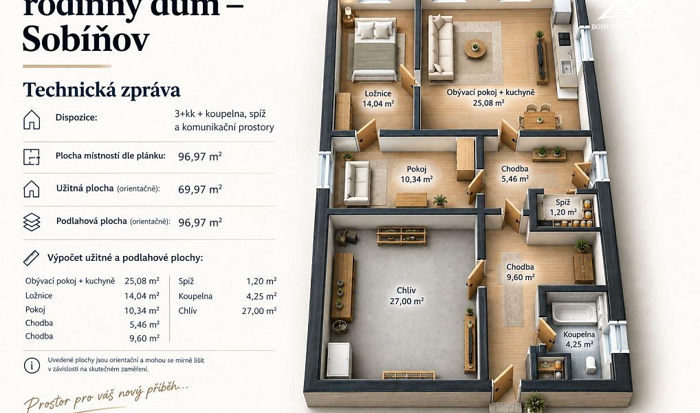 Prodej domu 70 m² s pozemkem 1 370 m², Sobíňov – náhled fotky 2
