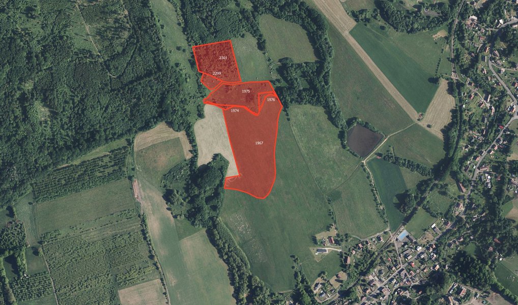 Prodej pozemku, 83791 m², Děčín, Dolní Habartice