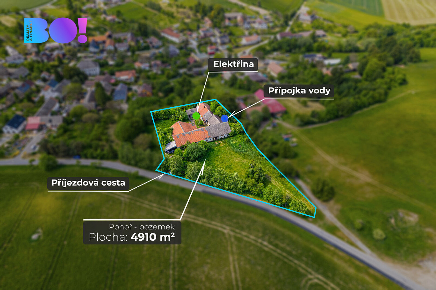 Prodej stavebního pozemku 4 910 m² – fotografie 2