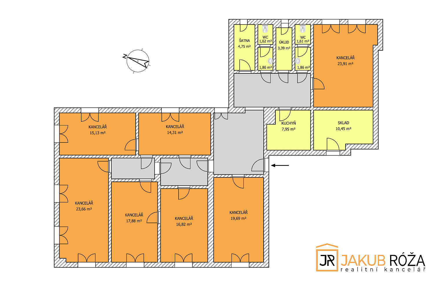 Pronájem kanceláře 206 m² – fotografie 2