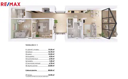 Prodej domu 89 m² s pozemkem 1 014 m², Luční, Spořice, okres Chomutov
