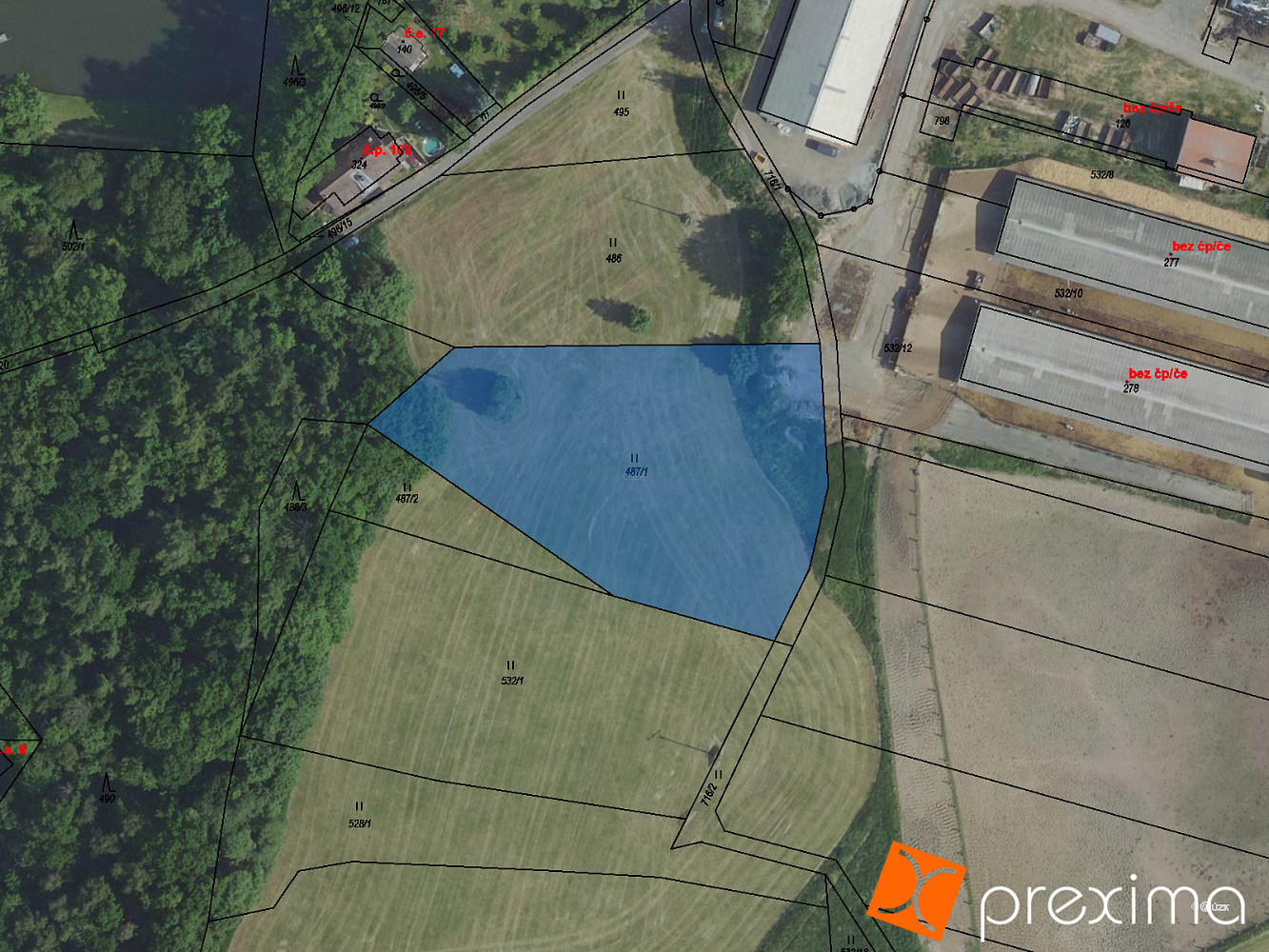 Prodej 1/16 pozemků 2757 m² – pohled 3
