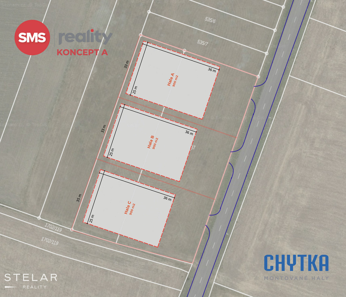 Prodej komerčního pozemku 2 000 m² – fotografie 3