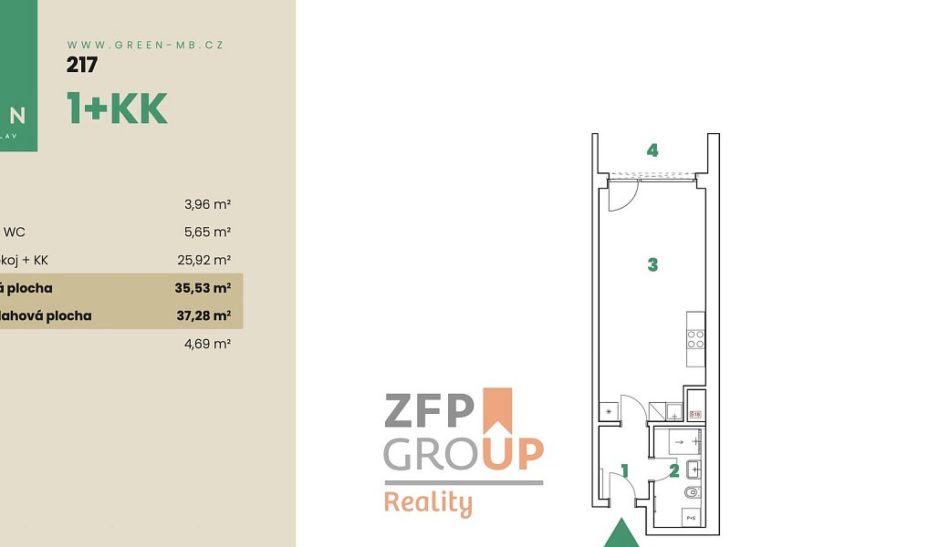 Prodej bytu 1+kk 37 m², Mladá Boleslav – náhled fotky 2