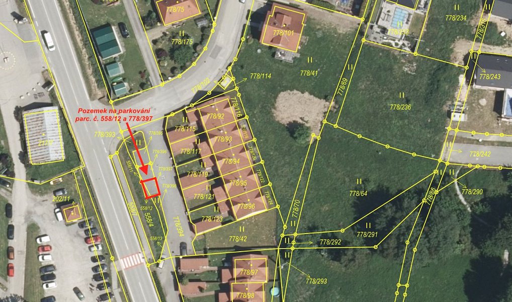 NA PRODEJ - Venkovní parkovací stání ve Frymburku, 22 m2, Frymburk – fotka 1 z 6