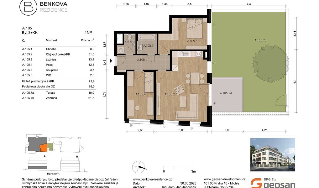 Prodej bytu 3+kk 72 m², Praha – náhled fotky 2