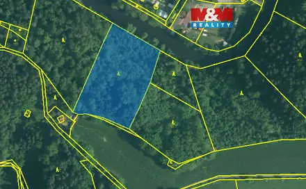 Prodej lesa 6 543 m², Římov - Branišovice, okres České Budějovice