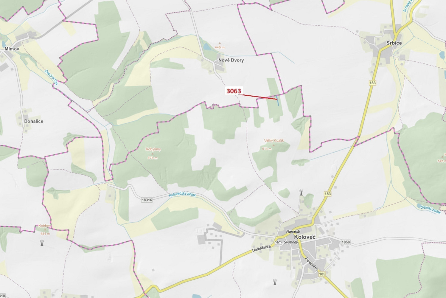 Dražba lesa 703 m²