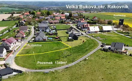 Prodej stavebního pozemku 1 349 m², Velká Buková, okres Rakovník