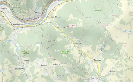Dražba lesa 2 232 m², Malé Březno