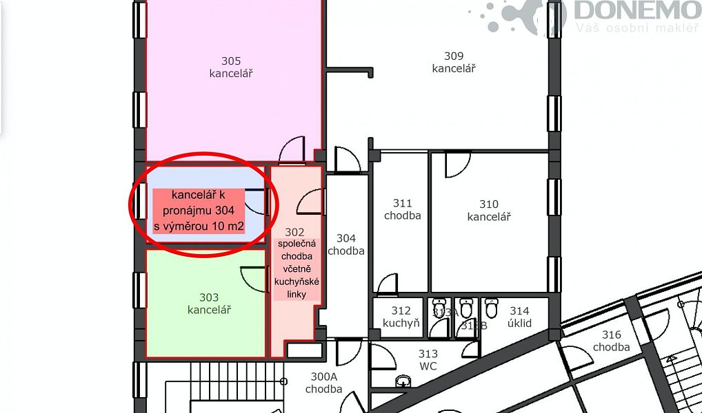 Pronájem kanceláře 10 m², Olomouc – náhled fotky 2