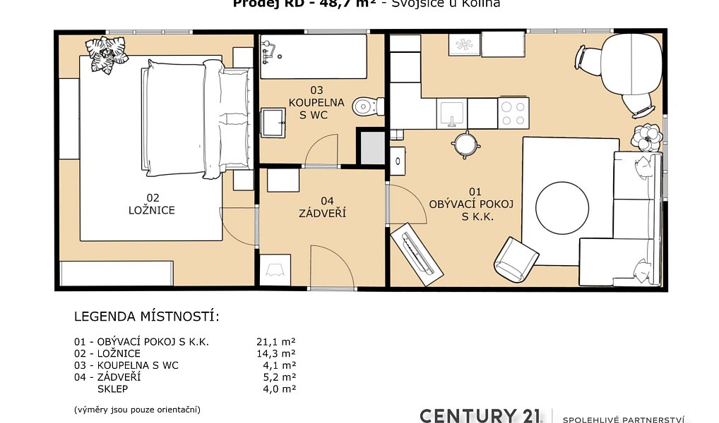 Prodej chaty/chalupy 49 m² s pozemkem 139 m², Svojšice – náhled fotky 4