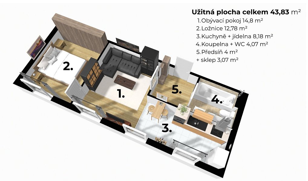 Prodej bytu 2+kk 44 m², Přerov – náhled fotky 7