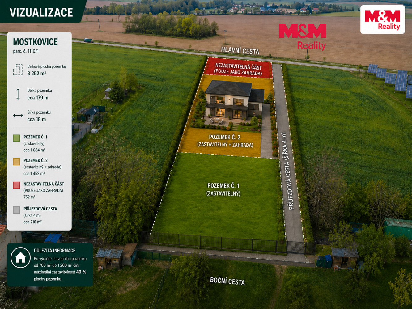 Prodej stavebního pozemku 1 452 m²