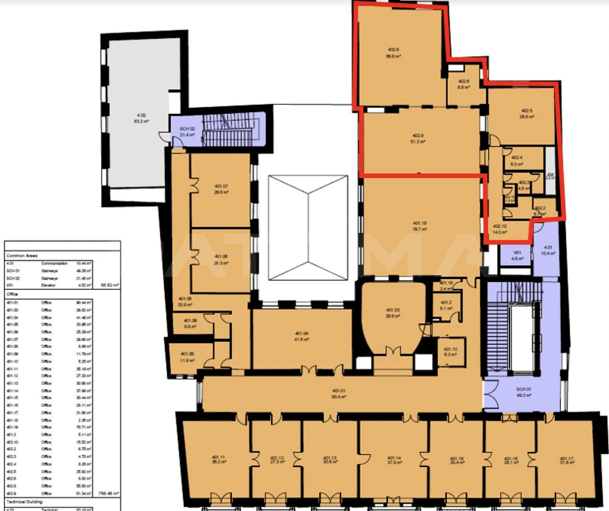 Pronájem kancelářských prostor 630 m² v lokalitě Praha 1 - Staré město, ul. 28. října – pohled 3