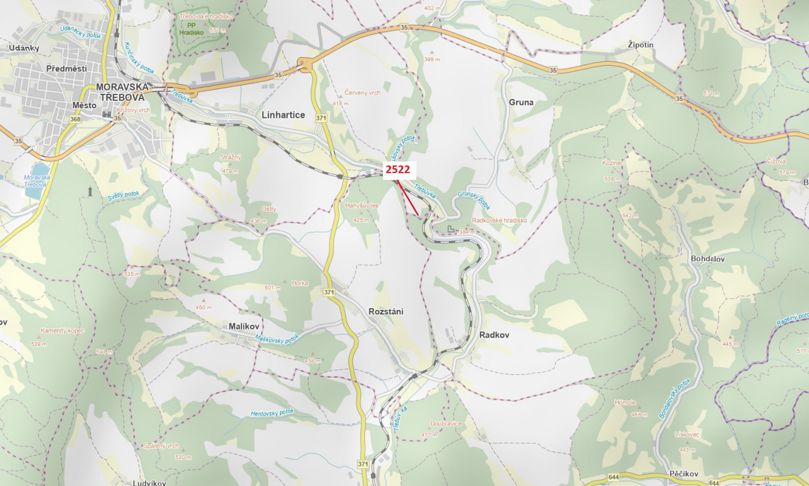 Dražba lesa 284 m²