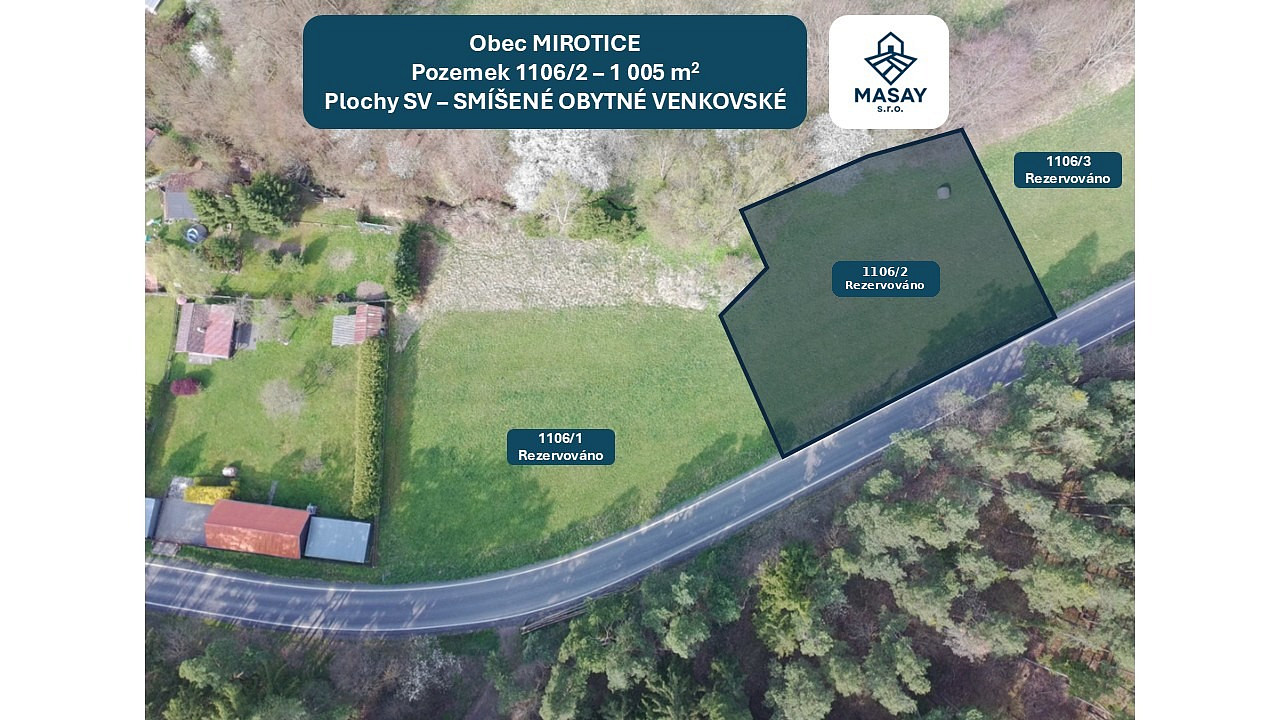 Prodej stavebního pozemku 1 005 m² – fotografie 3
