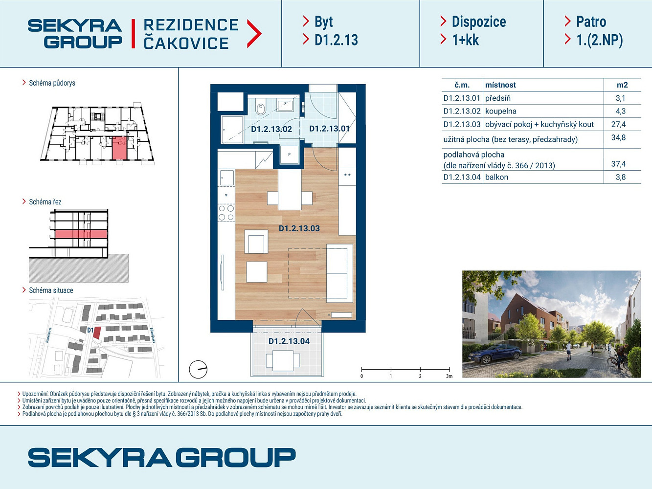 Prodej bytu 1+kk 35 m² - Ansicht 2
