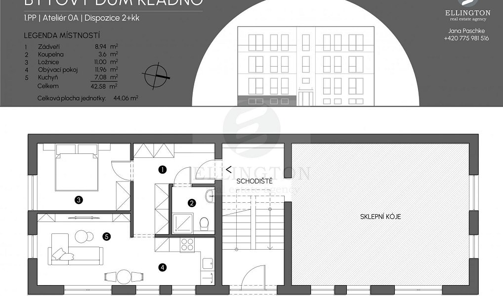 Prodej bytu 1+kk 43 m², Kladno – náhled fotky 6