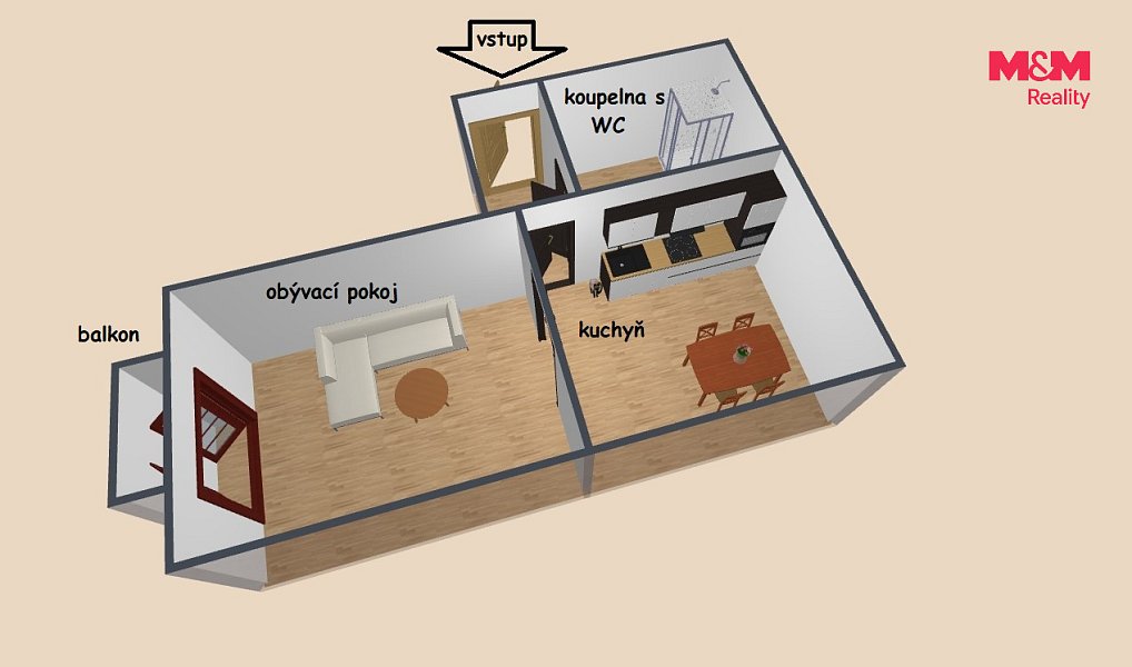 Pronájem bytu 1+1 36 m², Vamberk – náhled fotky 8