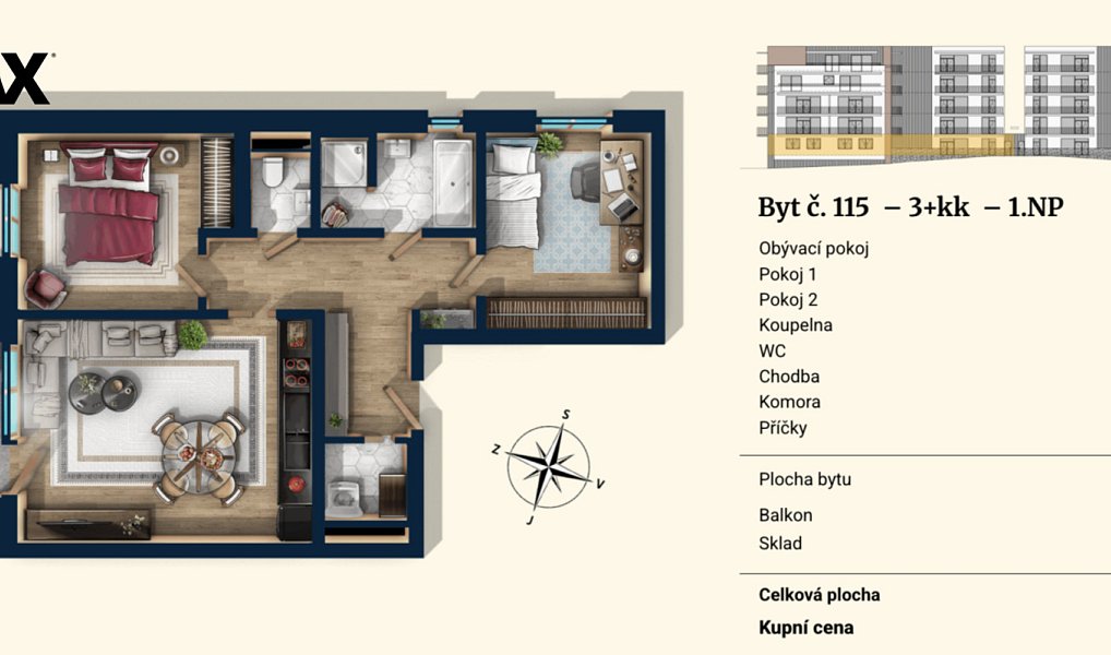 Prodej bytu 3+kk 75 m², Plzeň – náhled fotky 5