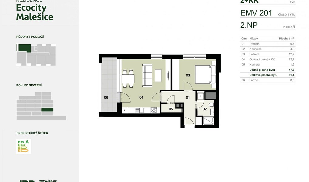 Prodej bytu 2+kk 51 m², Praha – náhled fotky 2