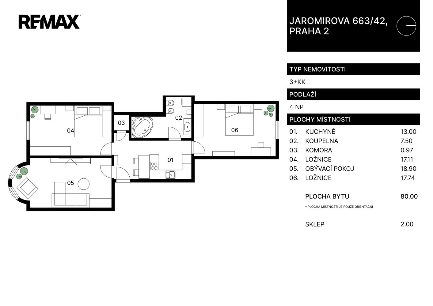 Prodej bytu 3+1 80 m² – fotografie 3