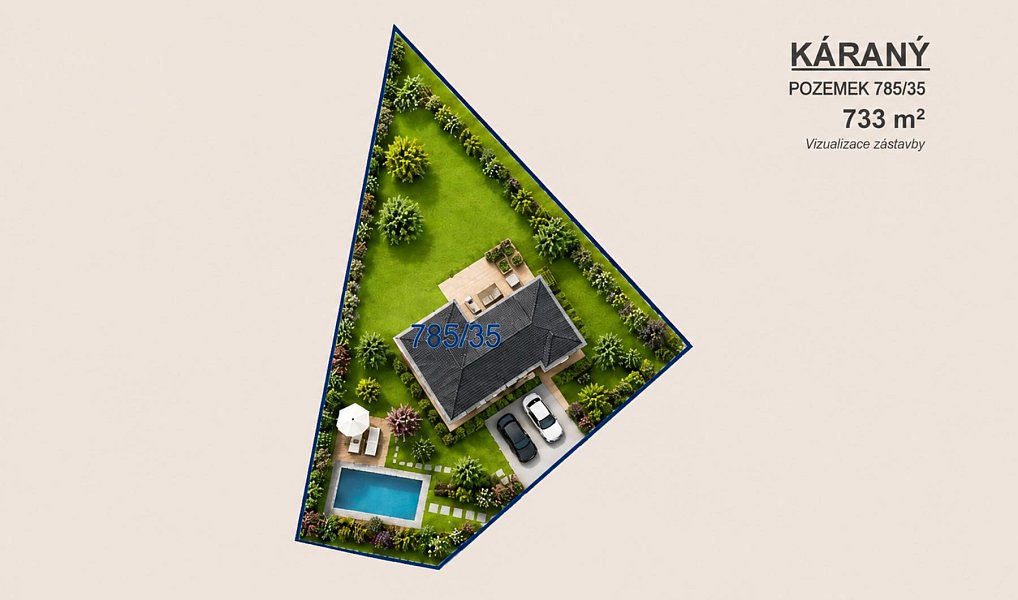 Prodej stavebního pozemku 733 m², Káraný – náhled fotky 4