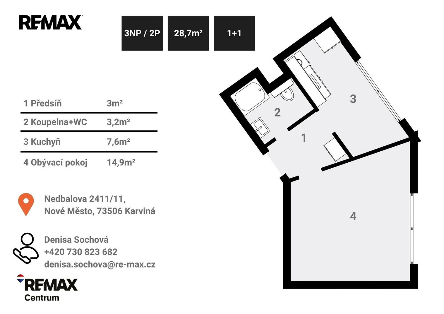 Prodej bytu 1+1 29 m² — photo 3