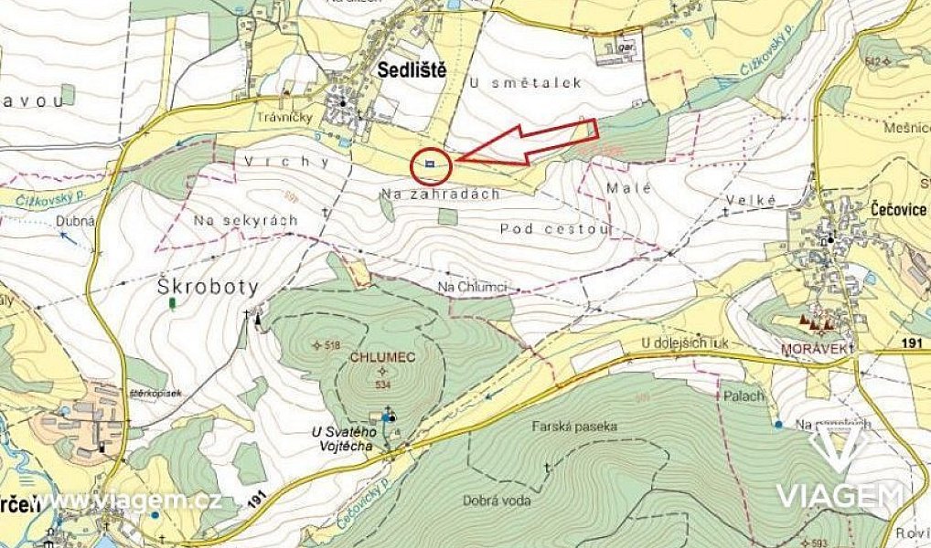 Prodej pole 800 m², Sedliště – náhled fotky 3