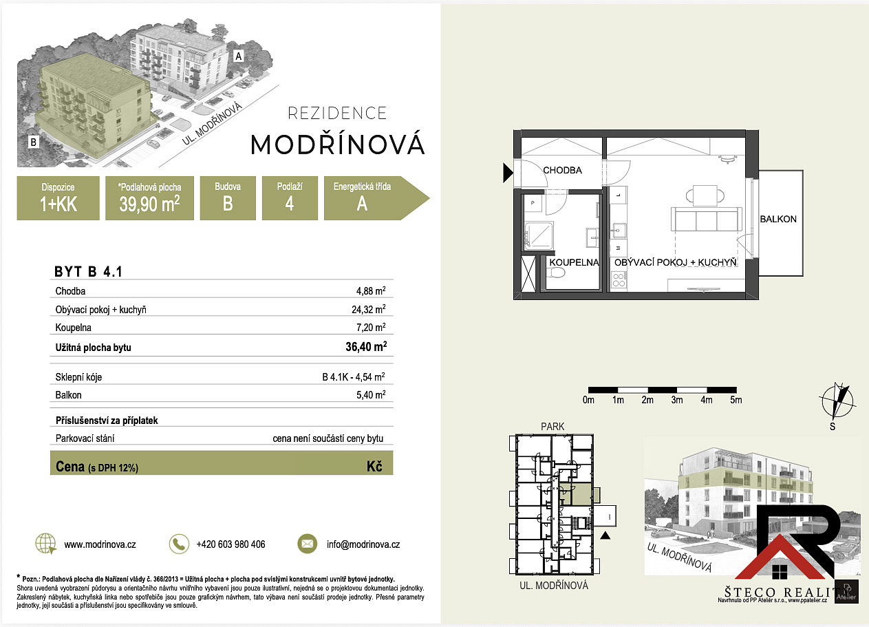 Pronájem bytu 1+kk 36 m² – fotografie 5