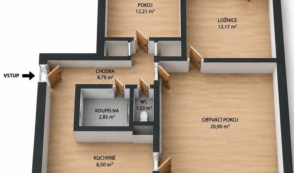 Prodej bytu 3+1 66 m², Kojetín – náhled fotky 3