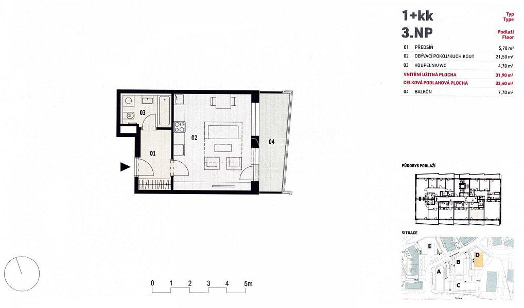 Pronájem bytu 1+kk 33 m², Praha – náhled fotky 12