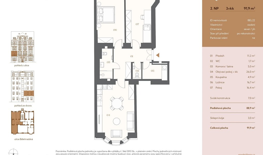 Prodej bytu 3+kk 82 m², Praha – náhled fotky 2