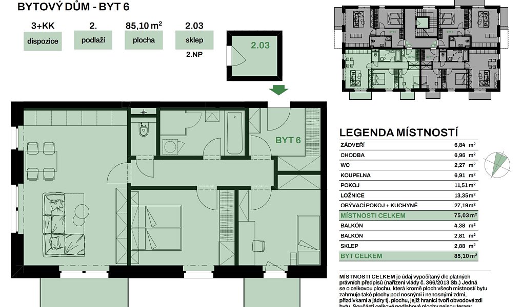 Prodej bytu 3+kk 85 m², Chvaletice – náhled fotky 4