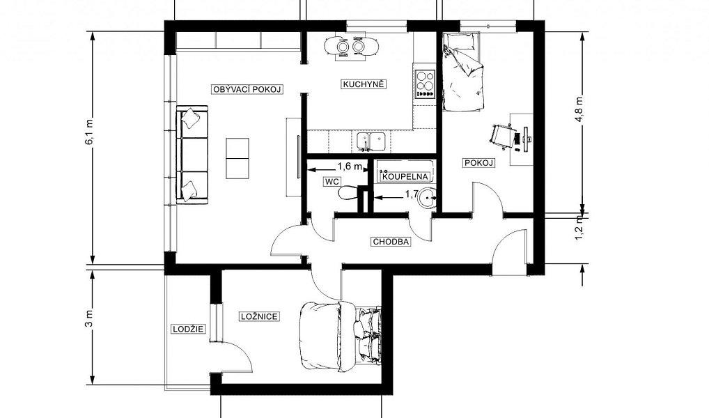 Prodej bytu 3+1 72 m², Hradec Králové – náhled fotky 7