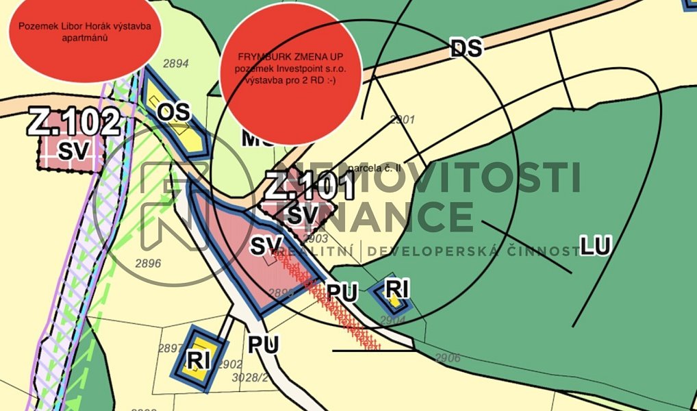 Prodej komerčního pozemku 479 m², Frymburk – náhled fotky 3