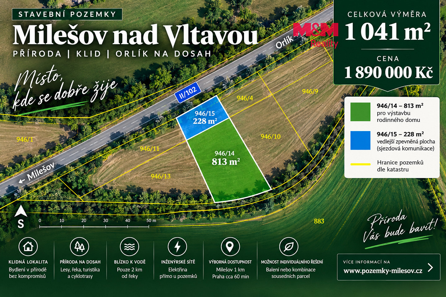 Prodej stavebního pozemku 1 041 m²